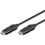 Kabelis HDMI-HDMI 19pol kištukas 360* – kištukas 360* 1.5m (HDMI 1.4)