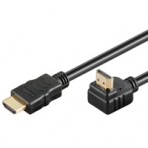 Kabelis HDMI-HDMI 19pol kištukas tiesus – kištukas 90* kampu 1.5m (HDMI 1.4)