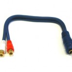 Linijinis kabelis RCA kištukas – 2xRCA lizdai 0.2m